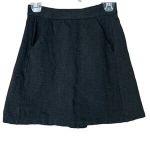 Anthropologie Hutch Charcoal Gray A-line Mini Skirt Side Pockets SZ XS